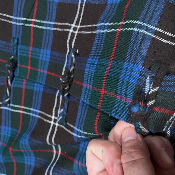 Head Porter Plus Plaid Shirt Frog Closure Japan Made Americana Asian Fusion - Picture 4 of 11